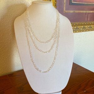 Genuine quartz rock crystal necklace